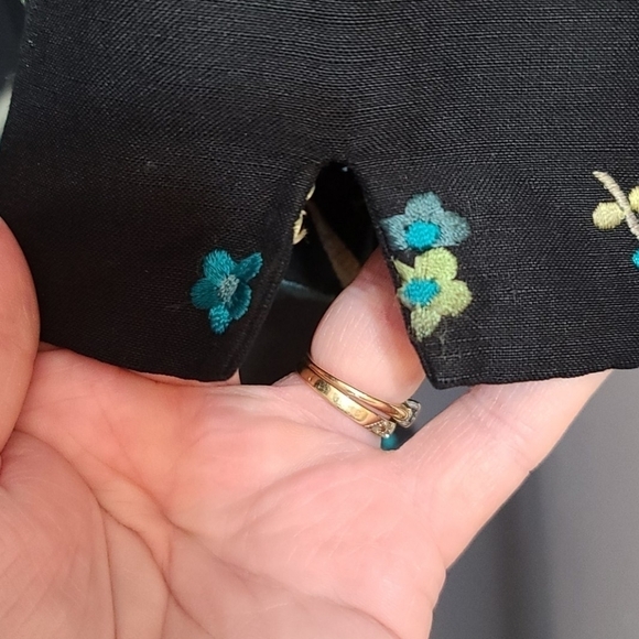 Liz Claiborne Womens Blazer Jacket Silk/Linen Blend Embroidered Sz 10 EUC READ - Picture 4 of 10